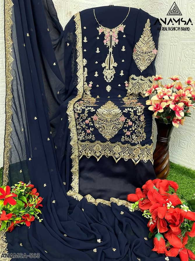 563 Anamsa Georgette Pakistani Suits Wholesale Price In Surat
